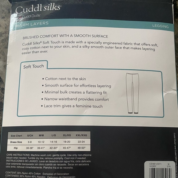 Cuddl Duds Soft Touching Leggings - Picture 2 of 2